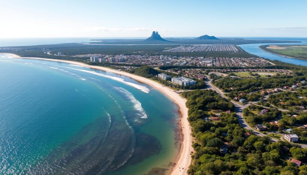 Aerial view of João Pessoa showing its green spaces and beachfront, highlighting this best place to invest Brazil property Aerial view of João Pessoa showing its green spaces and beachfront, highlighting this best place to invest Brazil property