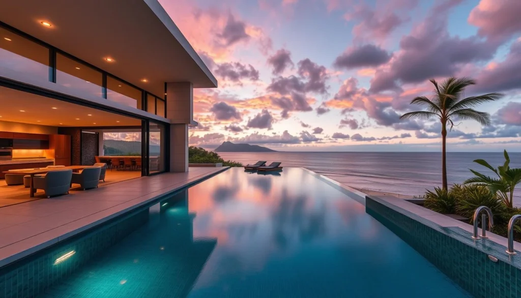 Luxury vacation rental property in Florianópolis with ocean view, representing high-end invest in Brazil real estate opportunities Luxury vacation rental property in Florianópolis with ocean view, representing high-end invest in Brazil real estate opportunities