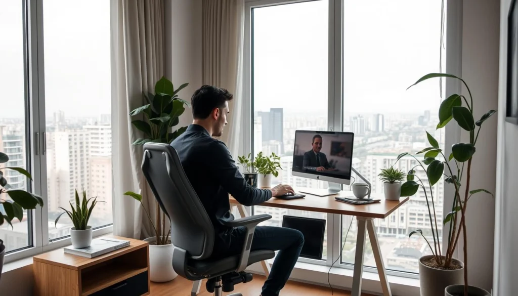 Pessoa trabalhando em home office, representando a tendência que impacta o melhor lugar para investir em imóveis no Brasil Pessoa trabalhando em home office, representando a tendência que impacta o melhor lugar para investir em imóveis no Brasil