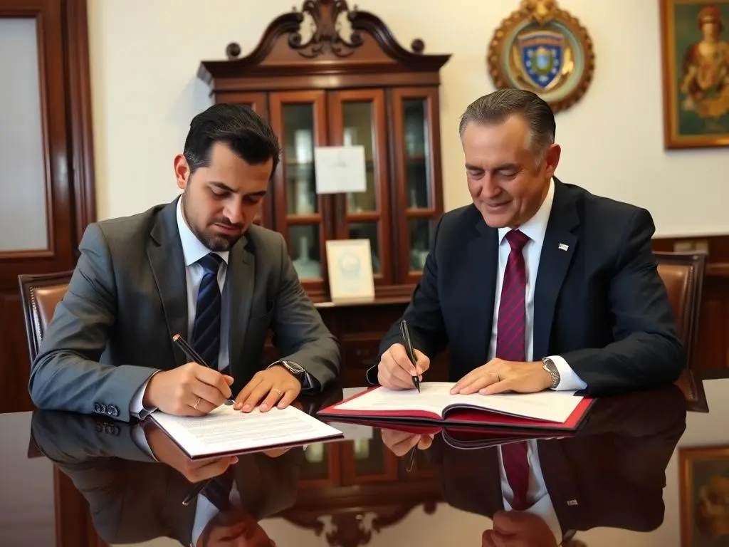 Signing property documents at a Brazilian Cartório Signing property documents at a Brazilian Cartório