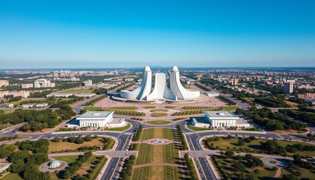 Vista do Eixo Monumental de Brasília com o Congresso Nacional ao fundo, destacando a arquitetura única desta opção entre os melhores lugares para viver no Brasil Vista do Eixo Monumental de Brasília com o Congresso Nacional ao fundo, destacando a arquitetura única desta opção entre os melhores lugares para viver no Brasil