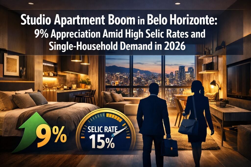 Studio Apartment Boom in Belo Horizonte: 9% Appreciation Amid High Selic Rates and Single-Household Demand in 2026