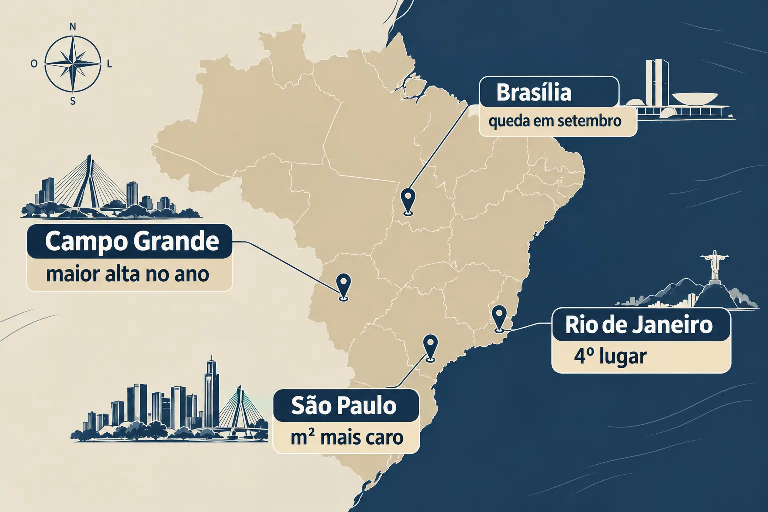Aluguel FipeZap Setembro 2026 por Capital: Quem Subiu, Quem Caiu